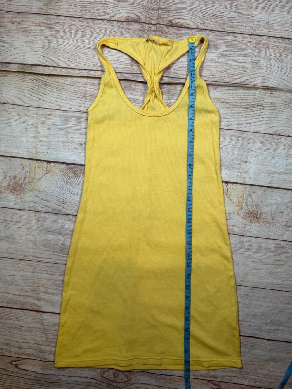 Butter Yellow Ribbed Racerback Tank Sun Dress - Picture 3 of 6